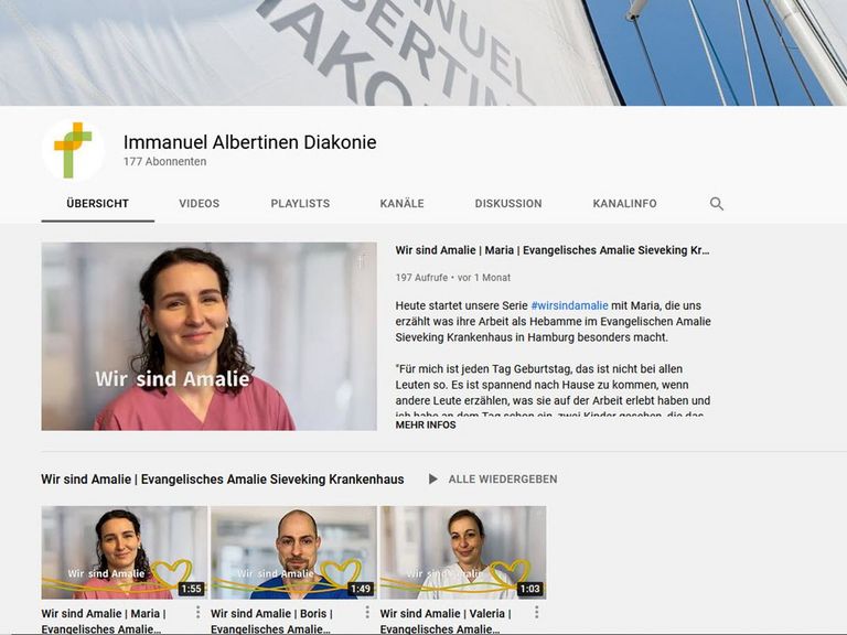 Screenshot des Youtube Kanals der Immanuel Albertinen Diakonie