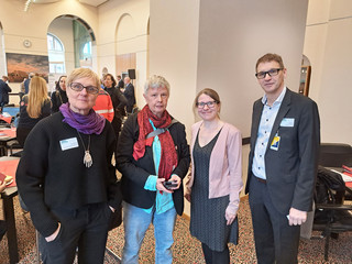 Anliegen vortragen: Simona Barack, die Linken-Abgeordneten Katina Schubert und Franziska Brychcy, Dirk Brigmann (von links)